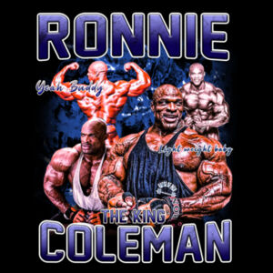 Mens Oversized Heavy Weight Hoodie - Ronnie Coleman Graphic Blue Design