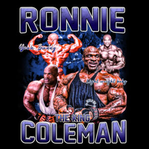 Womens Oversized Heavy Weight Tee - Ronnie Coleman Graphic Blue Design
