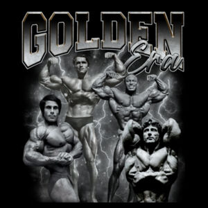 Mens Oversized Heavy Weight Crew - B & W Golden Era  Design