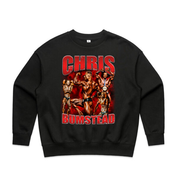 Chris Bumbstead Red Graphic - Womens Heavy Crew Thumbnail