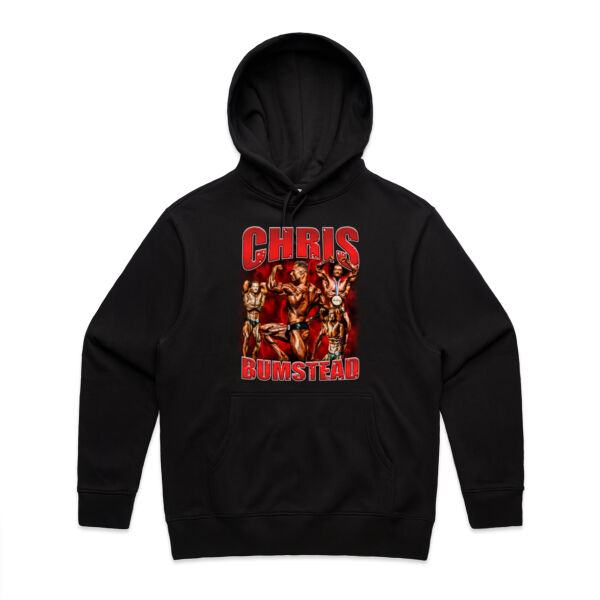 Mens Oversized Heavy Weight Hood - Chris Bumbstead Red Graphic Thumbnail