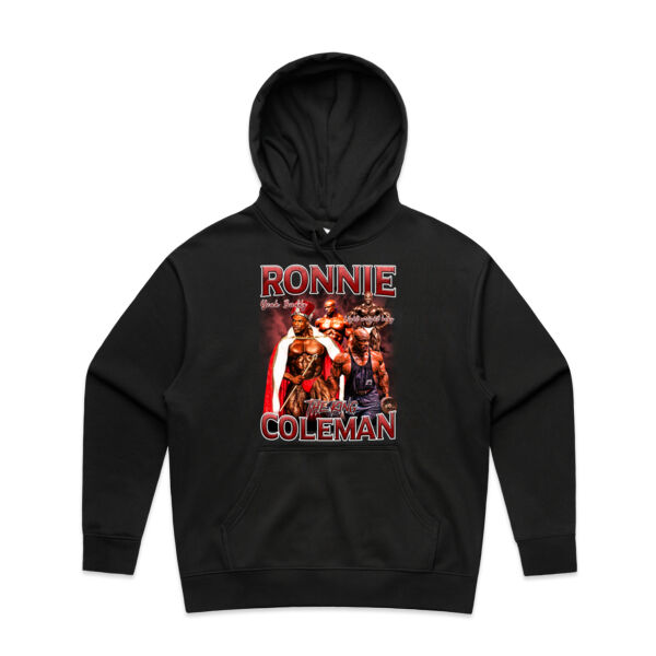 Womens Oversized Heavy Weight Hood - Ronnie Coleman Graphic Red Thumbnail