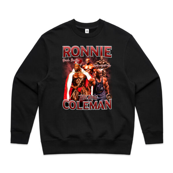 Mens Oversized Heavy Weight Crew - Ronnie Coleman Graphic Red Thumbnail