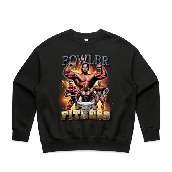 Womens Oversized Heavy Weight Crew - Fowler Fitness Graphic  Thumbnail